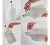 Pack 2 Garrafas o garrafones de 5 litros de cristal con asa, forrado de plástico blanco duro, incluye corcho y repuestos