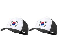 PACK 2 GORRAS NEGRAS bandera corea del sur pais gobierno coreano cap
