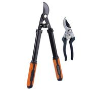 Pack 2 Herramientas Corte Ramas 53,3CM - Tijera Podadora De Jardín 20,3 CM Black