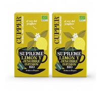 Pack 2 Infusión con Limón y Jengibre Cupper Bio, 20 Bolsitas por Caja, Infusión Ecológica Cítrica y Especiada, Total 40 Bolsitas