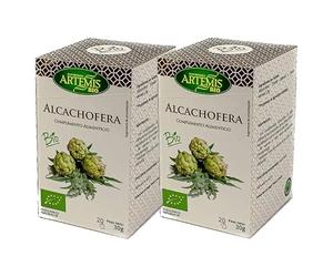 Pack 2 Infusión de Alcachofera Artemis Bio 20 filtros 30 g, 40 bolsitas total, 60 g, infusión ecológica de alcachofera, perfil herbal, formato ahorro para consumo diario