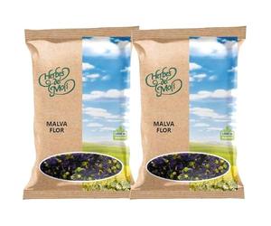 Pack 2 Malva Flor Herbes del Molí Bio 10 g, infusión ecológica de flor de malva con aroma floral suave, ideal para preparar tisanas y uso diario, 20 g en total.