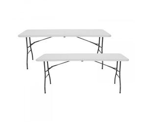 Pack 2 mesas plegables 240cm rectangular blanca catering 7house