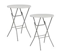 Pack 2 Mesas Plegables Redondas Altas 80x110cm Catering 7house