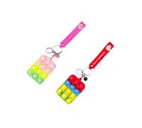 Pack 2 Monedero con Pompas Antiestrés y Llavero. Mini Monedero de Silicona con Aro metálico y Mosquetón para Colgar en Mochilas, Cinturones y Bolsos.