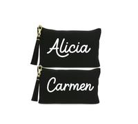 Pack 2 Neceser Personalizado. Organizador de Maquillaje. Regalos Mujer. Neceser Viaje. (Negro Blanco)
