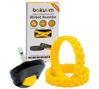 Pack 2 neumáticos + Rueda Delantera Color Amarillo para iRobot Roomba Series 500 600 700 800 900 i7 e5. Gran adherencia, antideslizante