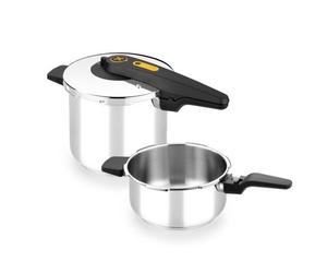 Pack 2 Ollas a Presión Bra Excellent A185705/ 4+7L/ Acero Inoxidable/ Apto para Inducción