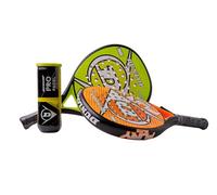 Pack 2 Palas Padel Dunlop Fury (Amarilla, Naranja) + Bote Pelotas Padel Pro