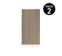 Pack 2 paneles acústicos noiseless 120 negro - roble 60 x 120 x 2,2 cm 2.2 cm