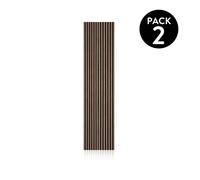 Pack 2 paneles acústicos noiseless 240 roble honey - negro 60 x 240 x 2,2 cm