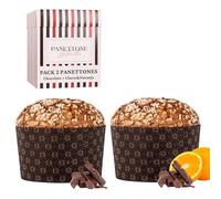 Pack 2 Panettone Antonella Chocolatíssimo de Chocolate y Panettone de Chocolate y Naranja - Dos Panetones XXL 1200 gr - Elaboración Artesanal con Receta Tradicional - Delicioso Panetone Dulce Navideño