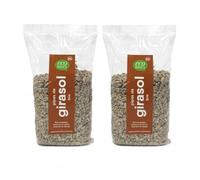 Pack 2 Pipas de Girasol EcoBasics Bio 500 g, Semillas de Girasol Ecológicas Peladas, Para Ensaladas, Panes, Yogures, Cremas y Repostería, Total 1 kg