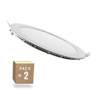 Pack 2 Placas LED 18W 1800Lm 6000ºK Circular 40.000H [JL-GP-LZ-3-M-CW-PK2-AP] | Greenice