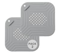 Pack 2 Rejilla Fregadero Cocina de Silicona, Colador Antiatascos y Anti Cucarachas, Filtro desagüe Fregadero para Retener Restos de Comida, Flexible Reutilizable y Fácil Limpieza 15x15Cm