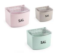 PACK 2 SALEROS PLASTICO TRANSPARENTE CON TAPA. Está fabricado en plástico libre de BPAs y es muy fácil de limpiar, puede usarse en lavavajillas. Fabricado en España.plastic forte,fespu