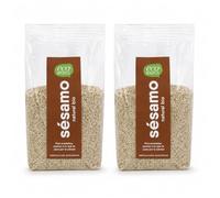 Pack 2 Sésamo Natural EcoBasics Bio 500 g, Semillas de Sésamo Ecológicas, Ingrediente Vegetal para Panes, Ensaladas, Yogures, Bowls y Repostería, Total 1 kg