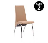 Pack 2 sillas de comedor 61x44 cm Lise Tex Beige