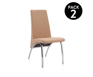 Pack 2 sillas de comedor 61x44 cm Lise Tex Beige