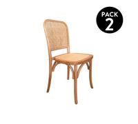 Pack 2 sillas de comedor toscana rattan - claro 44,5 x 87,5 x cm