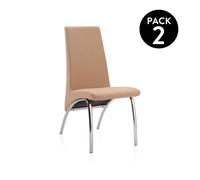 Pack 2 sillas de comedor lise tex beige 44 x 95 x cm