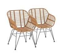Pack 2 sillas de comedor o jardín elda ratan/negro