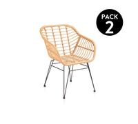 Pack 2 sillas de exterior zaza rattan 61 x 82 x cm