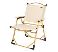 Pack 2 sillas plegables altas glamping crema aluminio aktive 51 cm