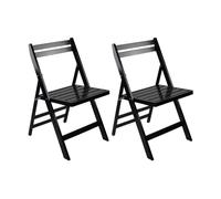 Pack 2 sillas plegables de madera de bambú biano negro 46x44x78cm o91