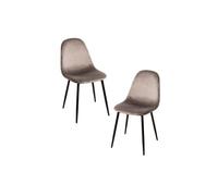 Pack 2 sillas teok black terciopelo - gris claro