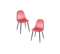 Pack 2 sillas teok black terciopelo - rosa