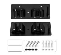 Pack 2 Soportes Escobas y Recogedores, Colgador de Pared Acero Inoxidable con Adhesivo o Tornillos, Escobero Ideal para Cocina, Garaje, Baño, Jardín y Utensilios de Limpieza
