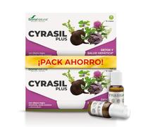 (PACK 2) Soria Natural Cyrasil Plus - El Detox más POTENTE con Rábano Negro, Alcachofa, Cardo Mariano, Zinc y Lecitina de Soja - Depura las Toxinas, Control de Peso y Líquidos, 30 viales de 10 ml