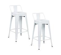 Pack 2 taburetes altos industriales de acero thinia home