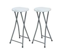 7H SEVEN HOUSE Pack 2 Taburetes Plegables Alto Blanco 30x76cm 7house