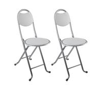 Pack 2 Taburetes Plegables con Respaldo 32x36x73.5cm 7house