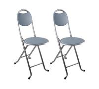 Pack 2 Taburetes Plegables con Respaldo 32x36x73.5cm 7house