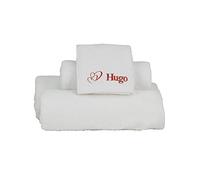 Pack 2 Toallas de tocador con Nombre y Motivo (30 x 50 cm), Blanco
