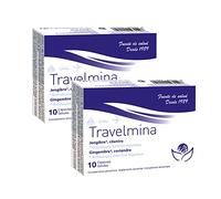 PACK 2 Travelmina 10 cápsulas - Herbetom Bioserum | Complemento alimenticio con jengibre y cilantro | Antináuseas | Función digestiva | Mareos por traslación (medios de transporte)