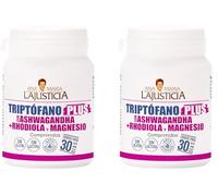 Pack 2 Triptófano plus con Ashwagandha, Rhodiola y Magnesio 60 comprimidos | 0% estrés físico y mental | 120 Comprimidos | ANA MARIA LA JUSTICIA | ROXUSH
