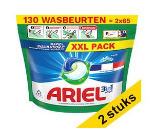 Pack 2 unidades - Ariel Detergente Ropa 3 en 1 Alpine | 65 cápsulas
