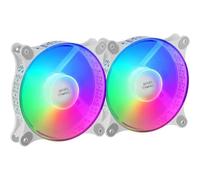 Pack 2 Ventiladores Mars Gaming MFDUOW/ 12cm/ FRGB/ Blancos