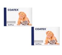 Pack 2 VetPlus Coatex 60 Cápsulas - 120 Cápsulas Total | Suplemento Nutricional para Perros y Gatos | Apoyo a la Piel y el Pelaje | Omega 3 y 6 |
