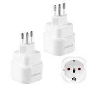 Pack 2 Viaje Adaptador Italia Convertidor Enchufe, Viaje Clavija Tipo L Toma, Tour Convertidor IT, Base Adaptador Inglaterra para UE hacia Uruguay, Chile, Etiopía, Italia, Libia, Siria