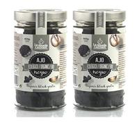 Pack 2 x Ajo Negro Bio La Abuela Carmen 400 g - Dientes pelados en bote de cristal (800 g total), sabor suave y dulce tipo balsámico, listo para usar en cocina, textura tierna
