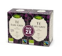 Pack 2 x Artemis bio té Earl Grey eco 20 filtros (40 bolsitas) | Té negro con bergamota | Infusión ecológica aromática para desayuno y tarde