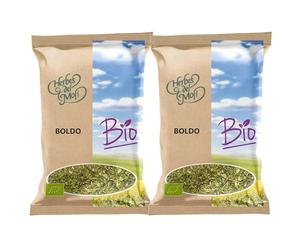 Pack 2 x Boldo Hojas Herbes del Molí Bio 35 g (70 g total) - Hojas ecológicas para infusión de sabor herbal intenso y amargo, ideal para tisanas a granel, formato práctico