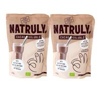 Pack 2 x Cacao Soluble con Proteína Natruly 225 g (450 g total) - Cacao instantáneo con proteína, sabor chocolate suave, ideal con leche o bebida vegetal, batidos y recetas