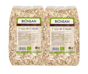 Pack 2 x Copos de Cebada Bionsan Bio 500 g (1 kg total) - Copos ecológicos para porridge y desayunos, ideales en muesli y granola, para sopas y repostería, textura suave