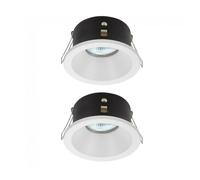 wonderlamp Pack 2 Empotrable para baños o exteriores Lutar, IP 65, Empotrable moderno, Blanco, para interior/exterior, Redondo
